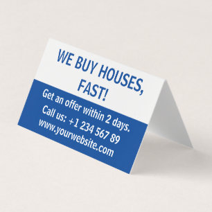 Simple Real Estate Investor  We Buy Houses Folded Visitekaartje