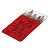 Simple Red 2023 Calendar Minimalist Holiday Foto Magneet (Linkerzijde)