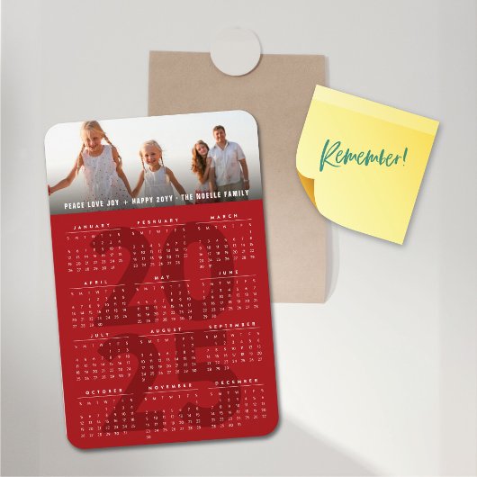 Simple Red 2023 Calendar Minimalist Holiday Foto Magneet