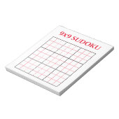 Simple Red 9x9 Sudoku Sjabloon Notitieblok (Linkerzijde)