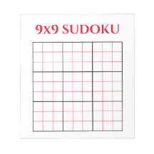 Simple Red 9x9 Sudoku Sjabloon Notitieblok