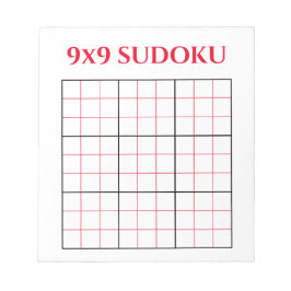 Simple Red 9x9 Sudoku Sjabloon Notitieblok