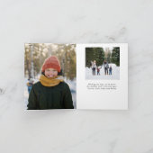 Simple Red Black Plaid Border 3 Photos Christmas Feestdagen Kaart (Binnen)