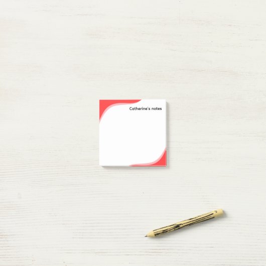 Simple red & black waves customizable post-it® notes (Op bureau)
