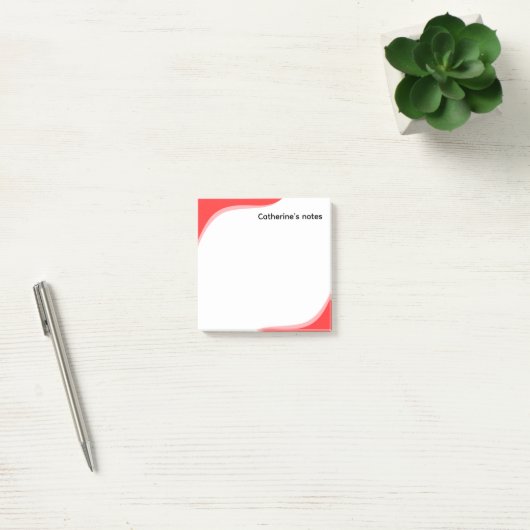 Simple red & black waves customizable post-it® notes (Kantoor)