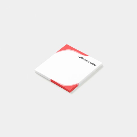 Simple red & black waves customizable post-it® notes (Schuin)