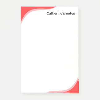 Simple red & black waves customizable post-it® notes