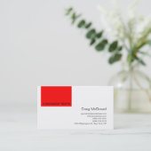 Simple Red Black White Monogram Visitekaartje (Staand voorkant)