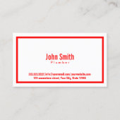 Simple Red Border Plumbing Visitekaartje (Voorkant)