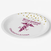 Simple Red Caduceus Nurse Afstuderen gefeliciteerd Papieren Bordje (Gekanteld)