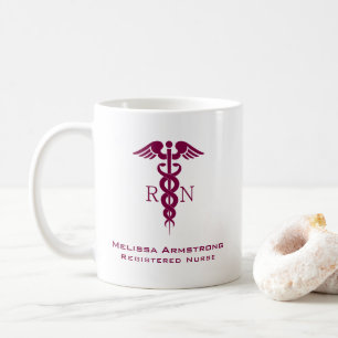 Simple Red Caduceus Nurse Afstuderen Koffiemok