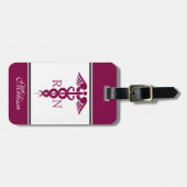 Simple Red Caduceus Nurse Medical Symbool Bagagelabel (Voorkant horizontaal)