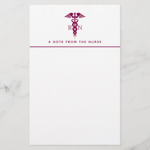 Simple Red Caduceus Nurse Medical Symbool Briefpapier