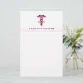 Simple Red Caduceus Nurse Medical Symbool Briefpapier (Staand voorkant)