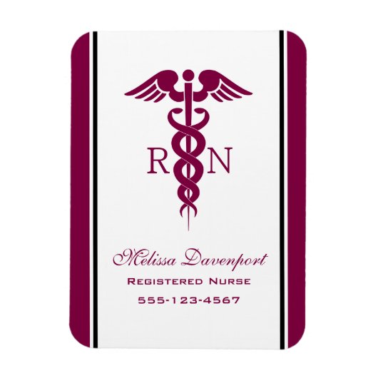 Simple Red Caduceus Nurse Medical Symbool Magneet (Verticaal)