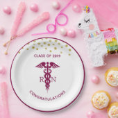 Simple Red Caduceus Nurse Medical Symbool Papieren Bordje (Feest)