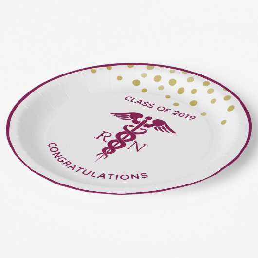 Simple Red Caduceus Nurse Medical Symbool Papieren Bordje (Gekanteld)