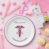 Simple Red Caduceus Nurse Medical Symbool Papieren Bordje (Feest)