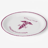 Simple Red Caduceus Nurse Medical Symbool Papieren Bordje (Gekanteld)