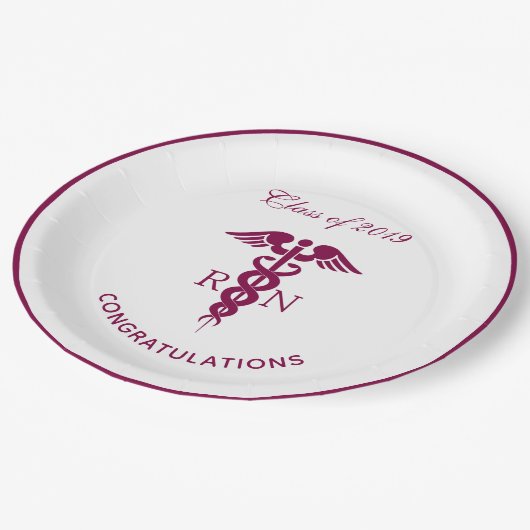 Simple Red Caduceus Nurse Medical Symbool Papieren Bordje (Gekanteld)