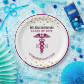 Simple Red Caduceus Nurse Medical Symbool Papieren Bordje (Feest)