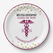 Simple Red Caduceus Nurse Medical Symbool Papieren Bordje (Voorkant)