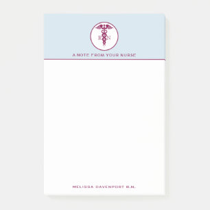 Simple Red Caduceus Nurse Medical Symbool Post-it® Notes