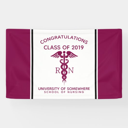 Simple Red Caduceus Nurse Medical Symbool Spandoek (Horizontaal)