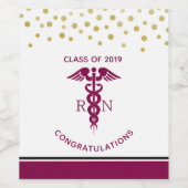 Simple Red Caduceus Nurse Medical Symbool Wijn Etiket (Enkel label)