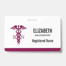 Simple Red Caduceus Registered Nurse RN Symbool