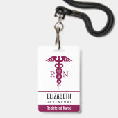 Simple Red Caduceus Registered Nurse RN Symbool Badge (Voorzijde met lanyard)