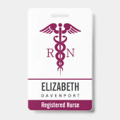 Simple Red Caduceus Registered Nurse RN Symbool Badge (Achterkant)