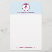 Simple Red Caduceus Registered Nurse RN Symbool Briefpapier (Voorkant)