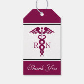 Simple Red Caduceus Registered Nurse RN Symbool Cadeaulabel (Voorkant)