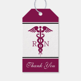 Simple Red Caduceus Registered Nurse RN Symbool Cadeaulabel