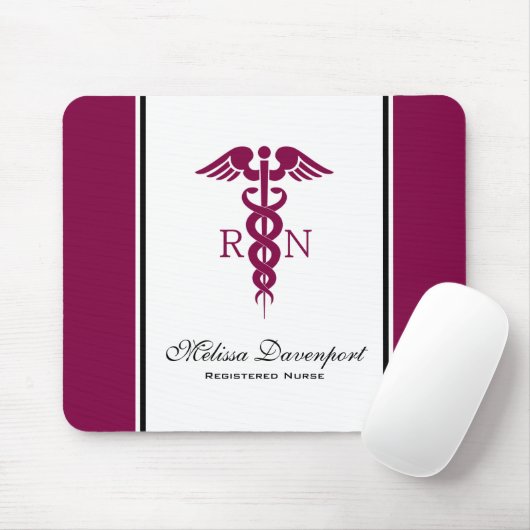 Simple Red Caduceus Registered Nurse RN Symbool Muismat (Met muis)