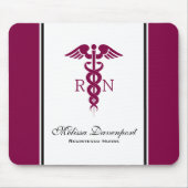 Simple Red Caduceus Registered Nurse RN Symbool Muismat (Voorkant)