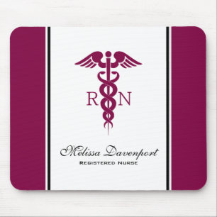 Simple Red Caduceus Registered Nurse RN Symbool Muismat