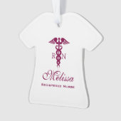 Simple Red Caduceus Registered Nurse RN Symbool Ornament (voorkant)