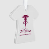 Simple Red Caduceus Registered Nurse RN Symbool Ornament (voorkant)