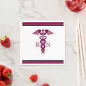 Simple Red Caduceus Registered Nurse RN Symbool Servet (Insitu)