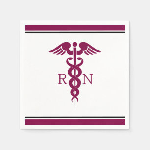 Simple Red Caduceus Registered Nurse RN Symbool Servet