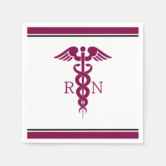 Simple Red Caduceus Registered Nurse RN Symbool Servet (Voorkant)