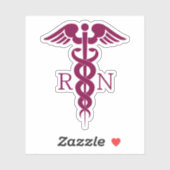 Simple Red Caduceus Registered Nurse RN Symbool Sticker (Vel)