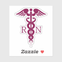Simple Red Caduceus Registered Nurse RN Symbool