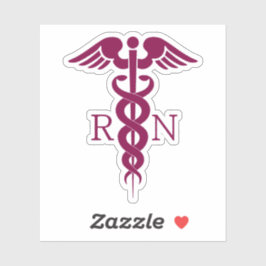 Simple Red Caduceus Registered Nurse RN Symbool Sticker