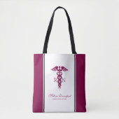 Simple Red Caduceus Registered Nurse RN Symbool Tote Bag (Voorkant)