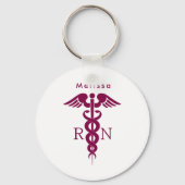 Simple Red Caduceus RN symbool Sleutelhanger (Voorkant)