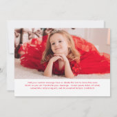 Simple Red Elegante Foto Moderne Kerstmis Feestdagenkaart (Achterkant)