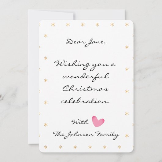 Simple Red en White Text Full Photo Xmas Kaart (Achterkant)